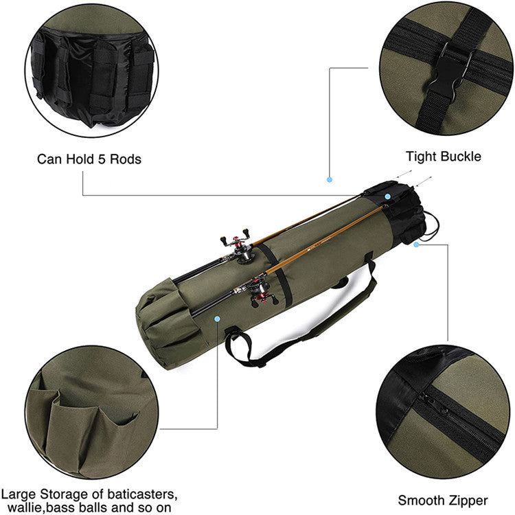 Multifunctional Fishing Rod & Gear Storage Bag | 123cm Cylinder Case