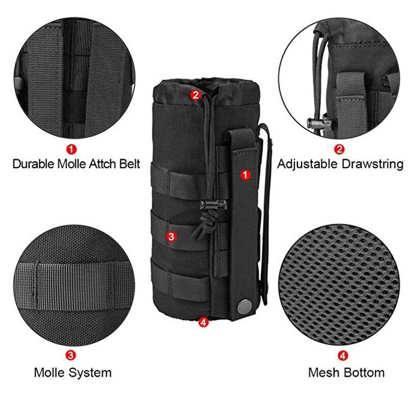 Tactical MOLLE Water Bottle Pouch | EDC Gear for Camping & Hiking