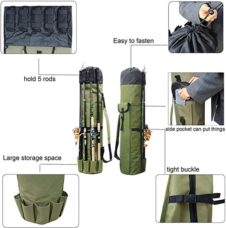 Multifunctional Fishing Rod & Gear Storage Bag | 123cm Cylinder Case