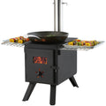 Portable Wood Burning Tent Stove | 1400in³ Firebox & 86" Chimney | 9 Accessories